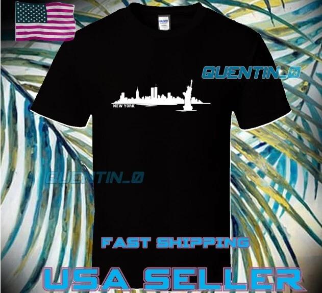 NEW Shirt PREMIUM NEW YORK SKYLINE WHITE LOGO T-Shirt FUNNY UNISEX SIZE S TO 5XL