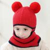 Детская шапка осень-зима, вязаная, толстая, теплая, мягкая, с меховым шариком, декоративная, высокая эластичность, полная защита, устойчивая к холоду, унисекс, зимняя шапка, головной убор