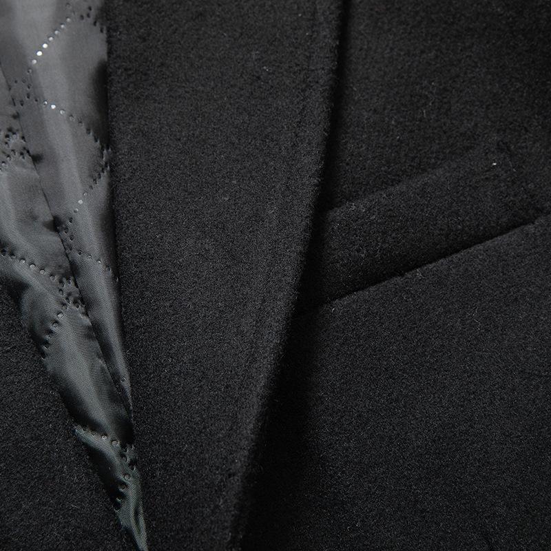 Осенне-зимнее длинное шерстяное пальто мужское модное хлопковое утолщенное до колена теплое шерстяное пальто мужское пальто