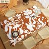 2D Flat Banner 1pc Brown White Floral Printed Tablecloth, 2D Flat Kitchen Table Rectangular Decor, Party Tablecloth Home Decor, Suitable for Indoor An