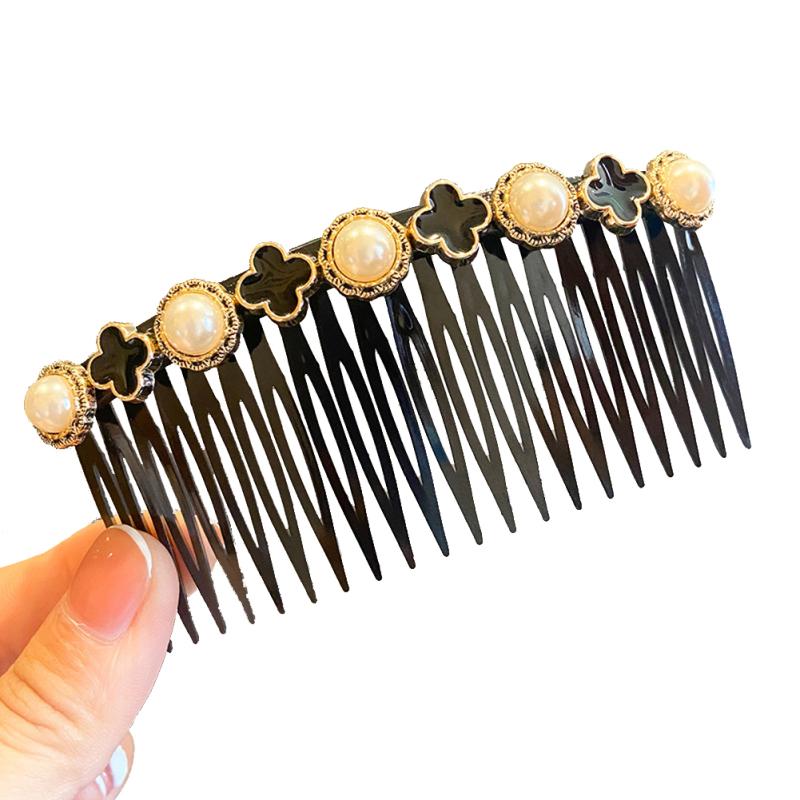 Жемчужная расческа для волос Расческа-вставка Измельченная отделка волос Артефакт Заколка для волос Головной убор Нескользящая заколка