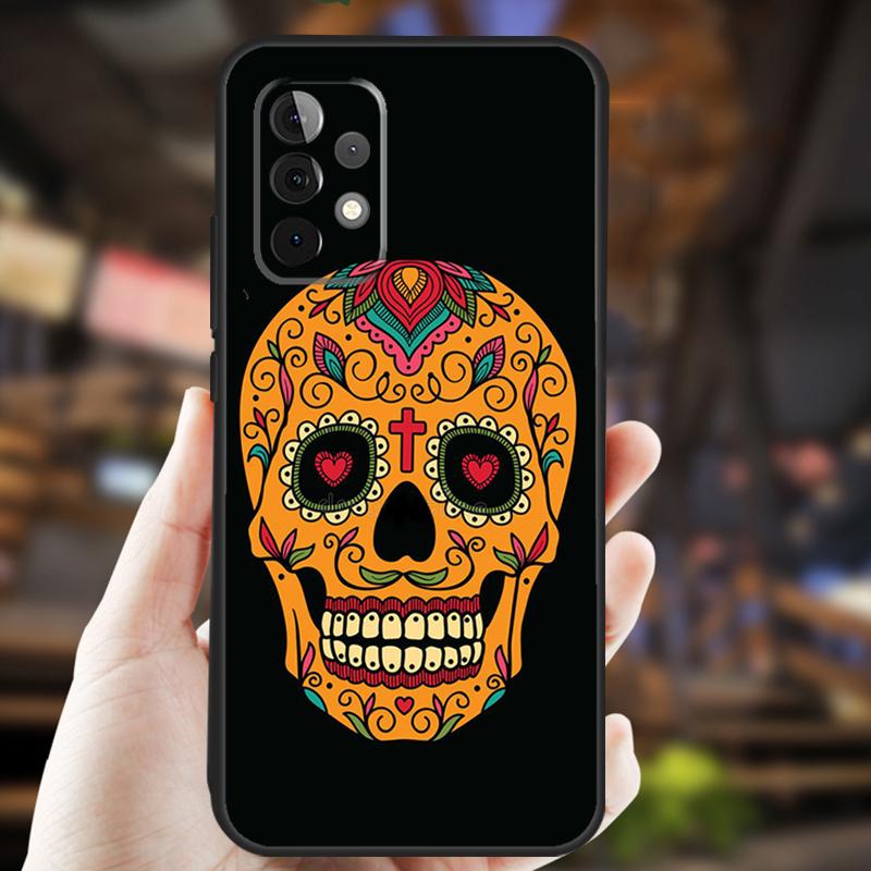 Мексиканский Череп Девушка Татуированная Арт Чехол Для Samsung Galaxy A54 A34 A24 A14 A12 A32 A52 A51 A71 A50 A70 A13 A33 A53 A52S Чехол