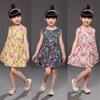 1-7 Years Girls Sleveeless Princess Dress Summer Flower Print Kids Dresses Cotton Children Clothing Elegant Dress