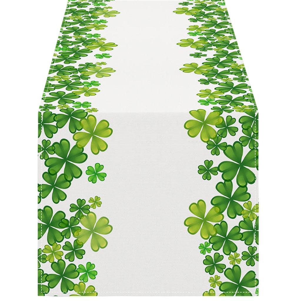 Улица. Зеленый печатный баннер Paul's Table Banner Home Living Room Cabinet Decoration Tablecloth Mat Tea Flag Cross Border Festival Tablecloth