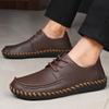 Leather Outdoor Walking Lace-up Sneakers Fashion Male Leisure Vacation Soft Driving Shoes 2024 New High-quality Men Casual Shoes