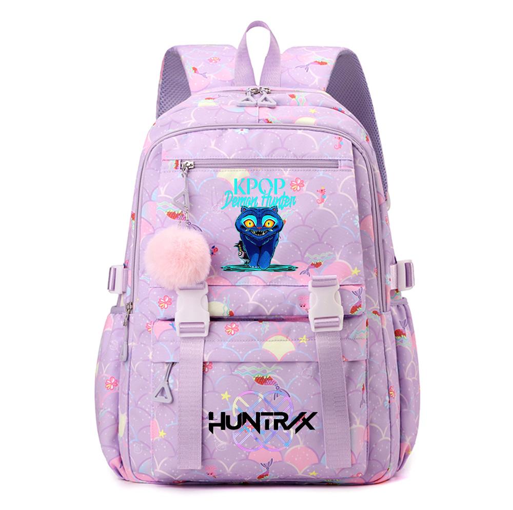 Anime K-Pop Demon Hunters Printed Backpack Large Capacity Bookbag Student Boy Girl Schoolbag Outdoor Large Capacity Waterproof Laptop Travel Bag