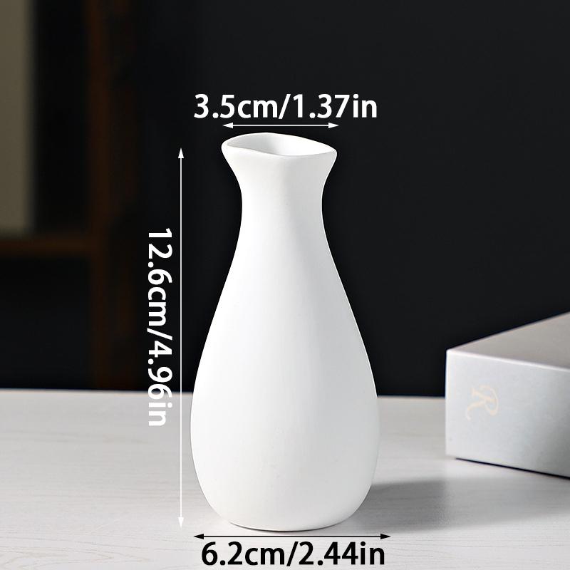 Белая мини-керамическая ваза, простая скандинавская ваза для цветов, домашняя ваза для гостиной, украшение для стола, свадебная вечеринка