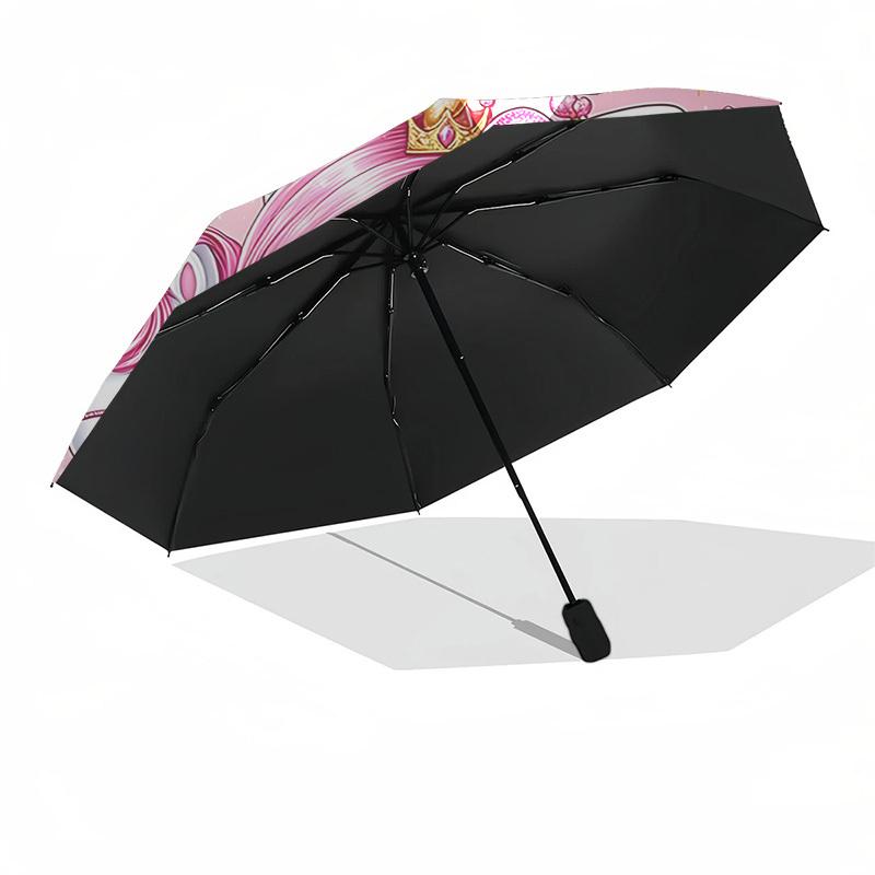 1pc Hello Kitty unicorn umbrella automatic open/close, 8-Rib Durable Frame, Compact Folding Design, Ideal Birthday/Holiday Gift e1113A