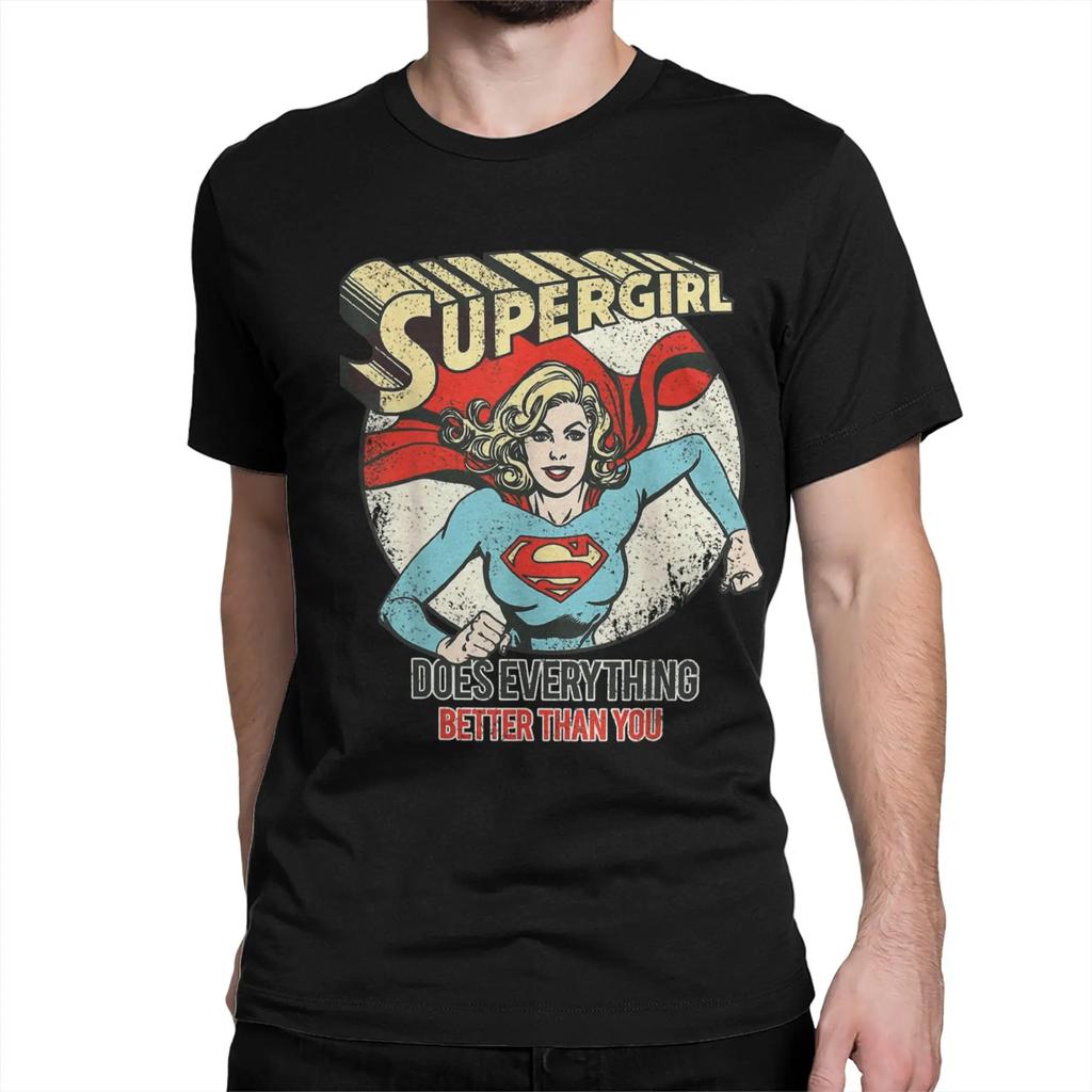Футболка Supergirls Унисекс Унисекс 100% Хлопок Новинка Футболки Круглый Вырез Футболка С Коротким Рукавом Топы Взрослые