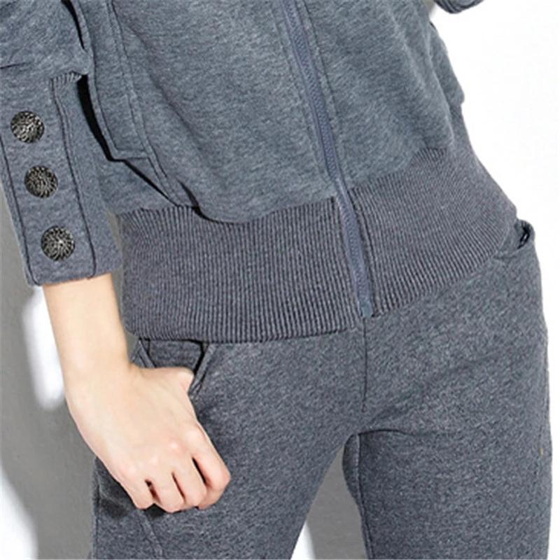 Winter Women Two Piece Set Tracksuit Sports Long Sleeve Sweatshirts Joggers Suits Running Set Workout Gym Sportswear Hoodie