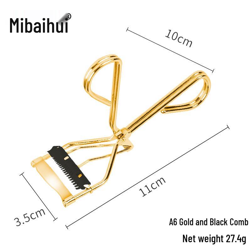 Heart-Shaped Wide-Angle Eyelash Curler with Comb - Makeup Tool for Curling False Lashes
