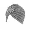 Headscarf Hat with Fancy Pleats Rhinestones Retro Style Women Turban Hat 20s 30s Vintage Headpiece Hair Accessories