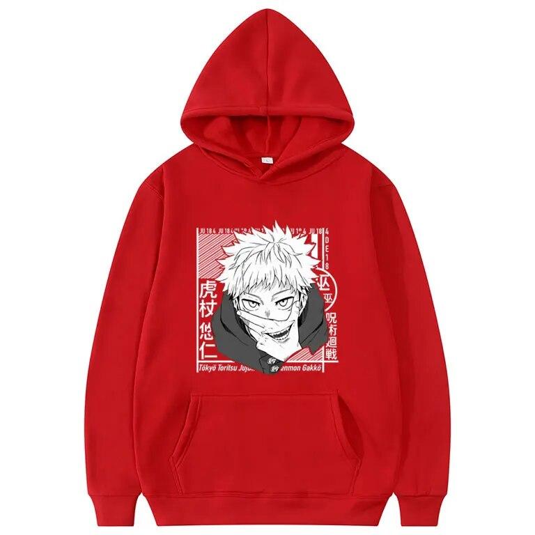 Япония унисекс стиль дзюдзюцу кайсен толстовка Итадори Юдзи узор принт толстовки унисекс повседневная мода с капюшоном женская толстовка в стиле Харадзюку