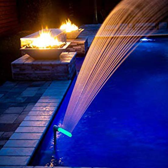 Фонтан для бассейна, светящийся в темноте, регулируемый резьбовой интерфейс, прохладный, теплый, спринклер для водопада, возвратные форсунки, принадлежности для бассейна