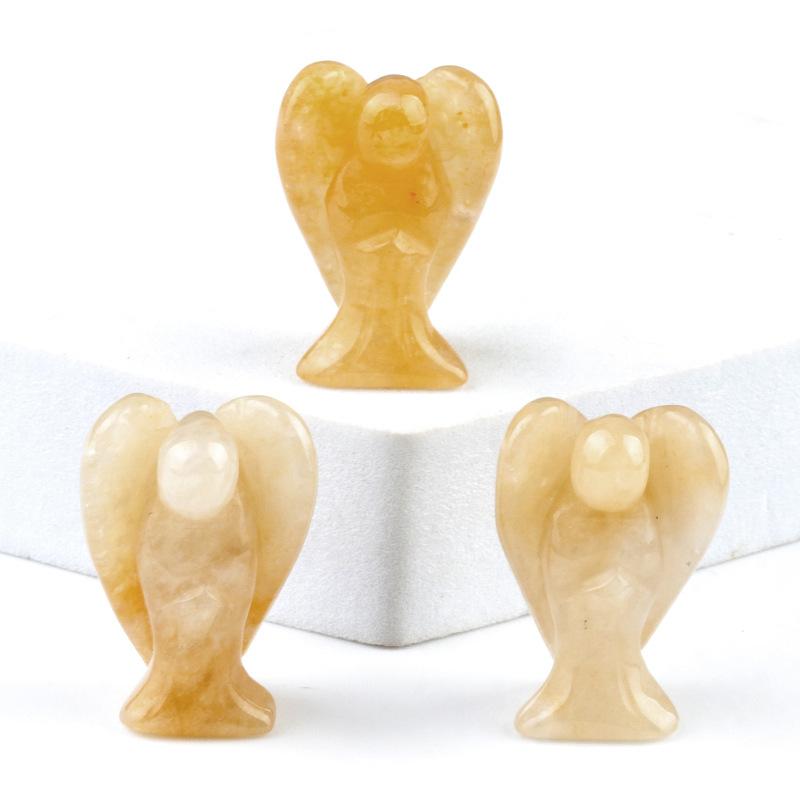 3Pc Healing Crystal Decoration Angel Shape Natural Quartz Agate Energy Gemstone Jewelry Home Decoration