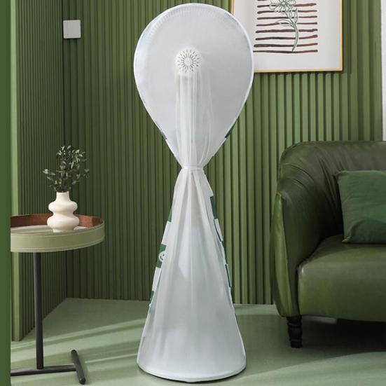 Floor Fan Dust Cover Washable & Reusable Long/Short Style Electric Fan Dust Protective Cover Moisture-Proof Dustproof Soft PEVA Printed Dust