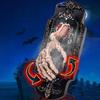 Halloween Spray Doorbell Motion Activated Skeleton Hand Door Bell with Red Light And