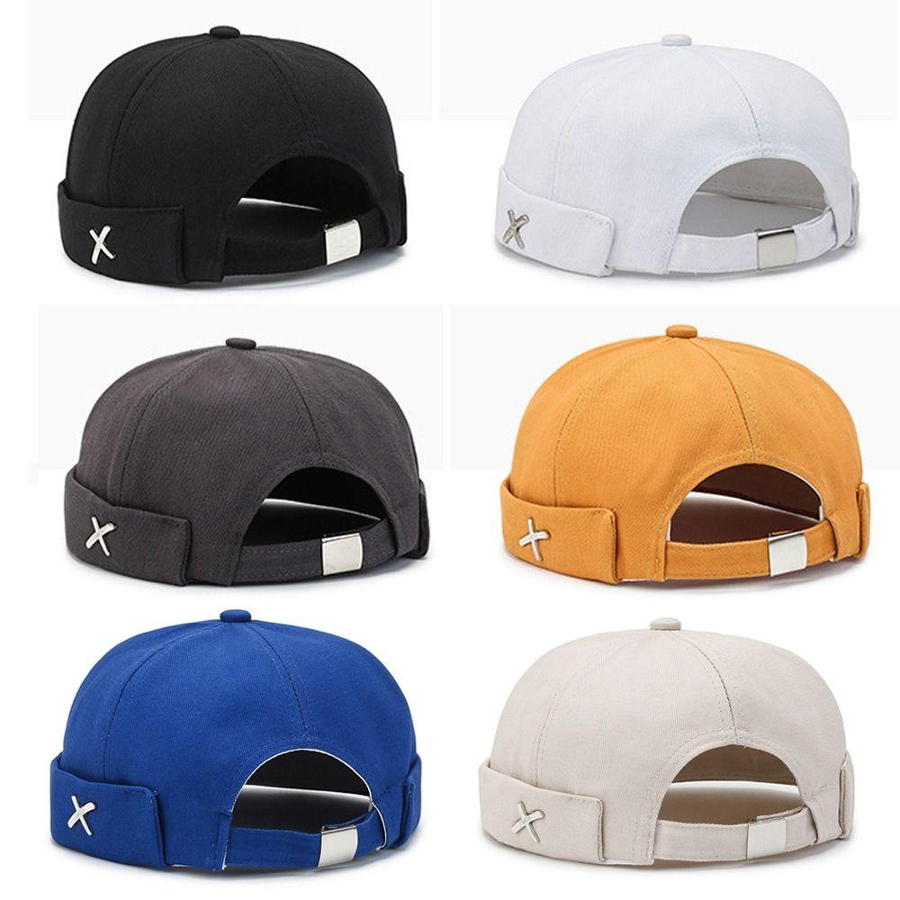 Хлопковая докерская шапка без козырька, однотонная шапка-дыня, винтажная шапка без козырька, для мальчиков и девочек