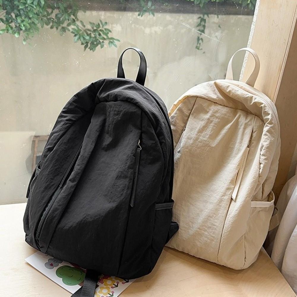 Multi-pocket Travel Backpack Lightweight Student Schoolbag Simple Nylon Backpack Women