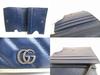 Authentic GUCCI GG Marmont Navy Blue Leather Bifold Wallet Compact Wallet #a662  Open box