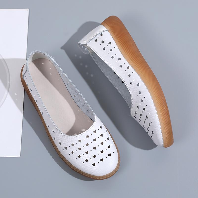 Women Moccasins Penny Loafers Casual White Nurse Footwear Peas Soft Flats Black Driving Walking Shoes for Women