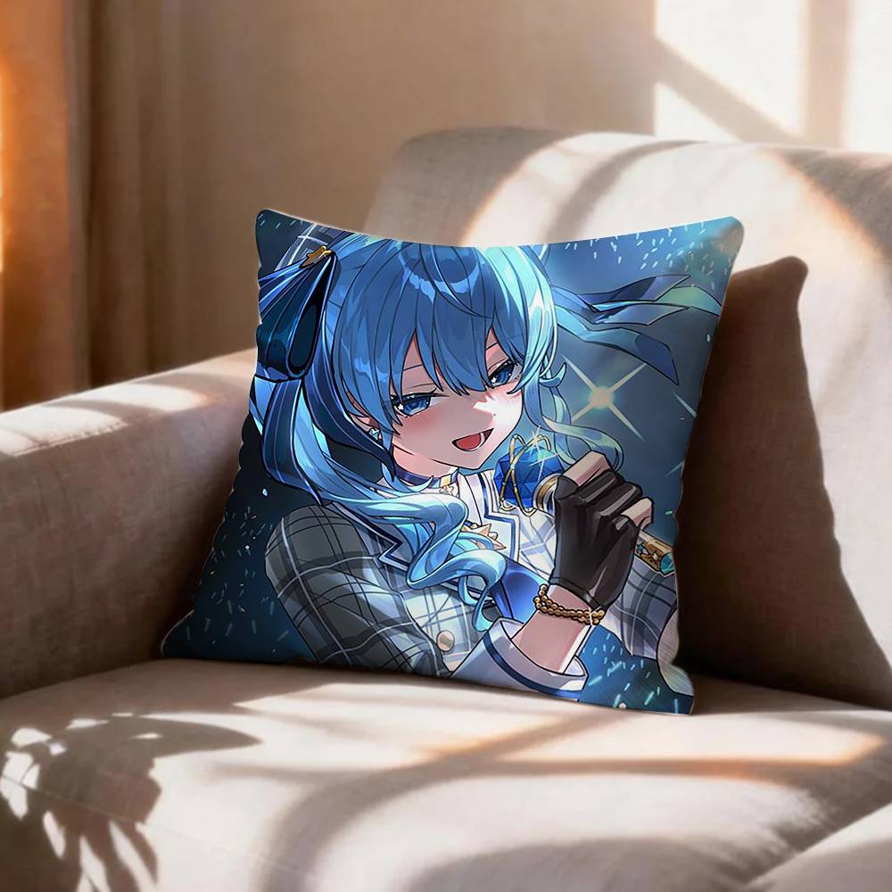 COOL Hoshimachi SSuisei Vtuber Pillow Case Pattern Printed Pillowcase For Living Room Sofa Cushion Cover