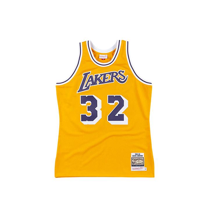 Mitchell Ness "NBA La Lakers 84 Magic Johnson" authentic home jersey AJY4GS18088-LALLTGD84EJH