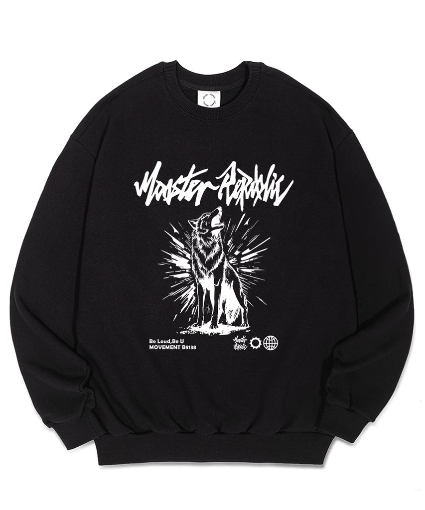 MONSTER REPUBLIC Howling White Sweatshirt Black_B8138