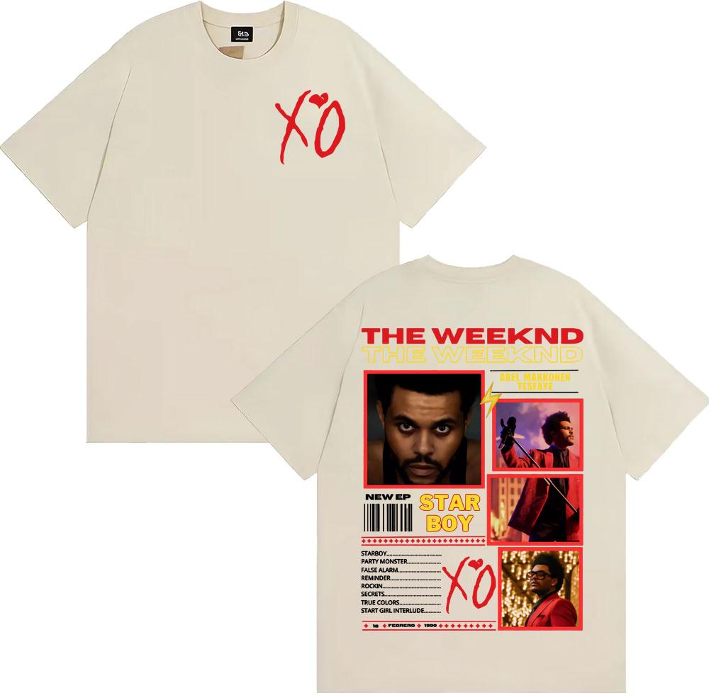 Графическая футболка с принтом рэпера The Weeknd, тур в поддержку альбома Xo 2025, мужская мода, хип-хоп, панк, уличные футболки, повседневная хлопковая футболка оверсайз