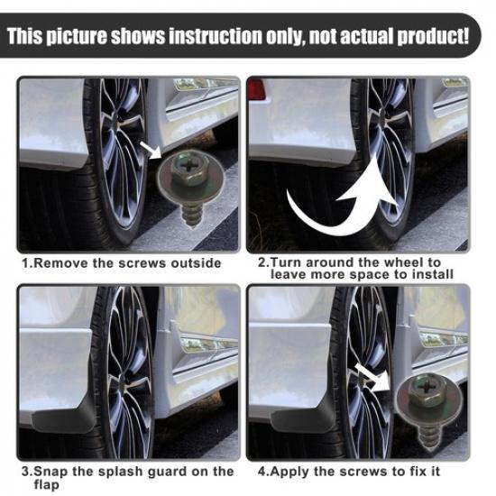 SINGLE Set Car Mud Flaps Splash Guards for Ford Edge SE Sport/ST Sport -