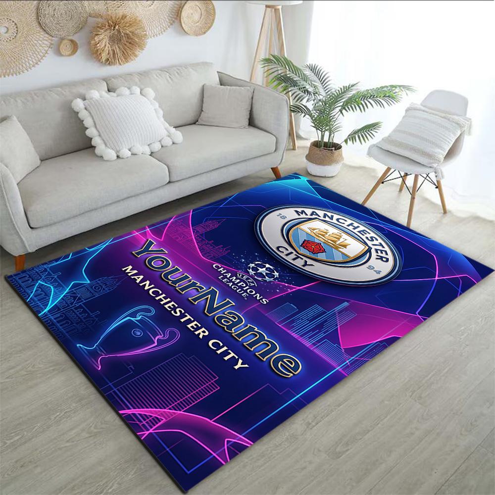 Manchester City (19) Customize your name rug, office chair cushion, home bedroom living room gift.