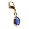 [L1277] - Blue Gold Plated 'Linda' Charm Pendant