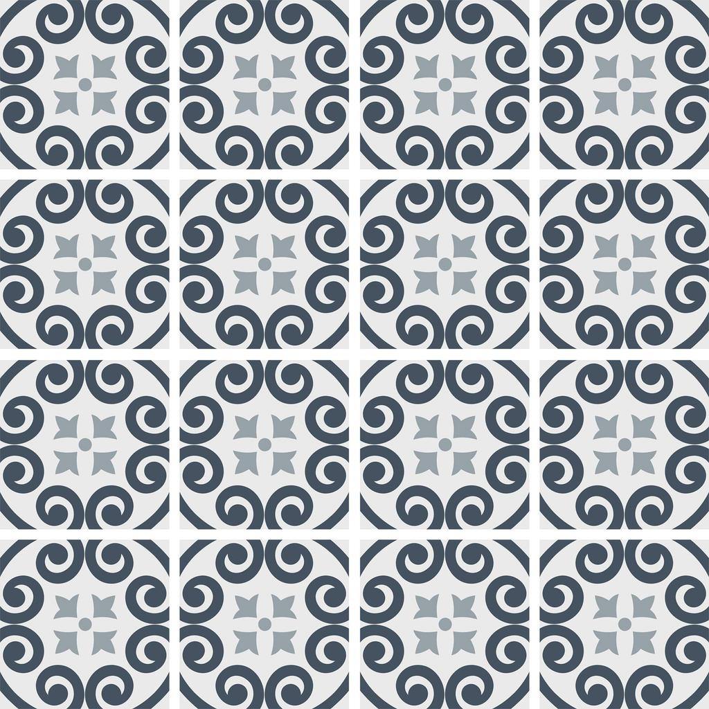 Poromoro Portuguese Spanish Azulejo Tile Stickers Peel and Stick Kitchen Bathroom Mosaic Tile Stickers Set of 16 & (5.9,57)