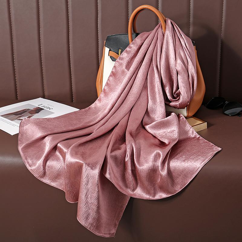 Большой размер шелковистый шарф с пятнами для женщин, простой платок, роскошный хиджаб, длинная бандана, вечернее платье, шали и накидки