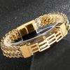 Gold Color Stainless Steel Bracelet Men 11MM Link Chain Men's On Hand Bands Bracelets Male Jewellery Iron Mannen Armband