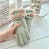 Full Finger Gloves Autumn Winter Female Gloves Korean Style Gloves  Driving Mitten