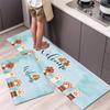 Cute Cat 'Happy Every Day' Kitchen Mat Non-Slip Machine Washable Rug Set for Home Decor Anti-Fatigue Floor Mats