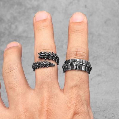 Кольца мужские из нержавеющей стали Eivil Dragon Scales Punk Trend для женщин Байкерская модная бижутерия Подарок на Хэллоуин