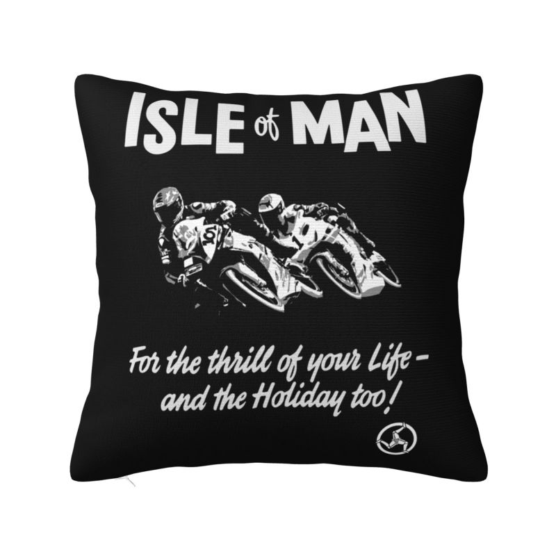 Isle Of Man Pillow Case xcm Decorative Motorcycle Tt Races Nordic Cushion Cover Velvet Pillowcase