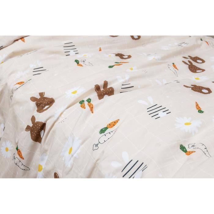 Housse de couette - Pompon le petit lapin - 220x240 cm - 100% Coton - Imprimé recto/verso - Oeko-Tex®