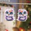 2D Плоские Акриловые Розовые Фиолетовые Серьги-Подвески в виде Совы, Подходят в качестве Праздничного Подарка для Женщин, Декоративные Украшения для Праздничной Вечеринки.
