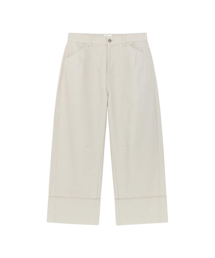 THE COLDEST MOMENT Tcm Cut Out Offset Pocket Pants (Beige)