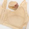 Soft Cotton Thin Cup Front Zipper Middle-aged and Elderly Underwear Ladies Jacquard Non-steel Ring Undershirt Type Large Size Bra