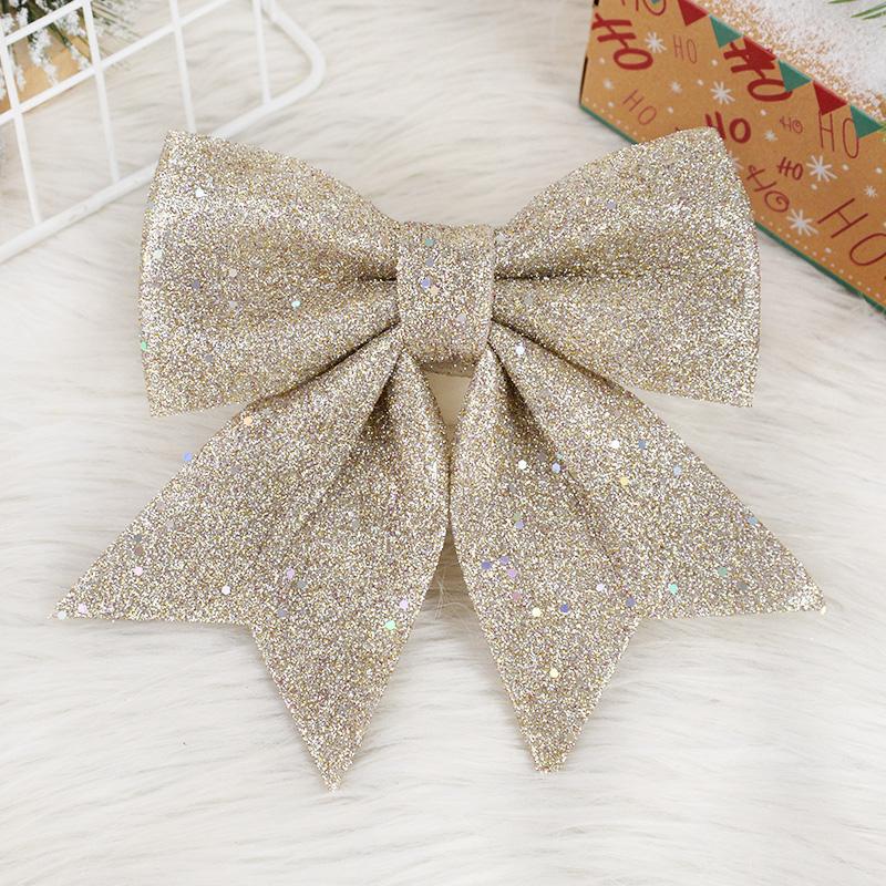 Большой красный золотой сверкающий бант блестящая рождественская лента бант рождественская елка подвесные украшения новогоднее украшение для дома Навидад 2024