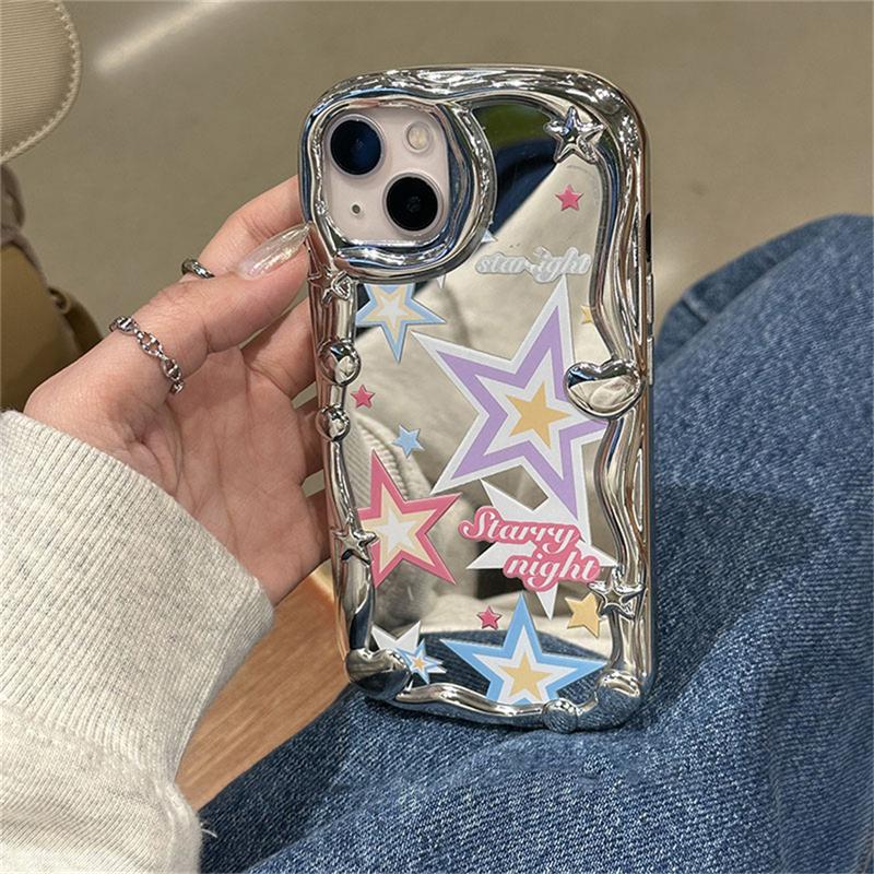 Корейский милый чехол для телефона Y2k Star Cloud Moon для Iphone 14 13 12 11 Pro Max Lovely Love Heart глянцевый противоударный мягкий чехол Funda