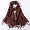 2024 Autumn And Winter Imitation Cashmere Scarf Solid Color Fashionable Versatile Warm Shawl Tassel Scarf