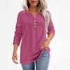Жен. Футболка Футболка С принтом Пуговицы Рукав 3/4Ежедневно Выходные Мода Классический Топ с v-образным вырезом Обычный