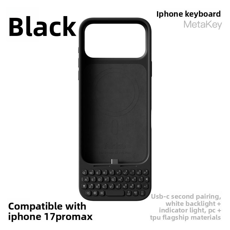 Универсальный чехол-клавиатура MetaKey с ночным светом для iPhone 17 Pro Max, с защитной крышкой для магнитной зарядки Magsafe
