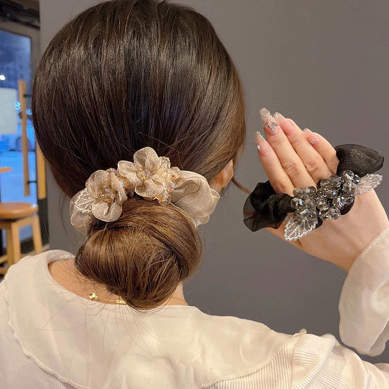 Elegant Women's Mesh Scrunchie Hair Tie - Luxurious High-End Hair Accessory