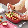 Large Capacity Separate Lunch Box Bento Box Plastic Portable Bento Box with Fork Spoon 1200ml Food Container Microwave-heated